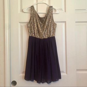 Gold Sequin & Plum dress